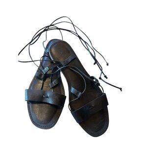 leather lace up sandal